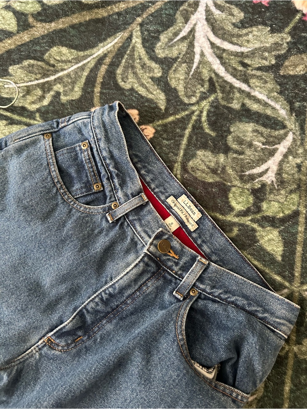 L.L. Bean Medium Blue Denim fleece lined jeans